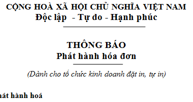 Chi tiết thủ tục phát hành hóa đơn đặt in mới nhất năm 2017