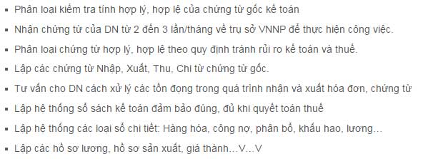Làm chứng từ liên quan theo đúng quy định của pháp luật