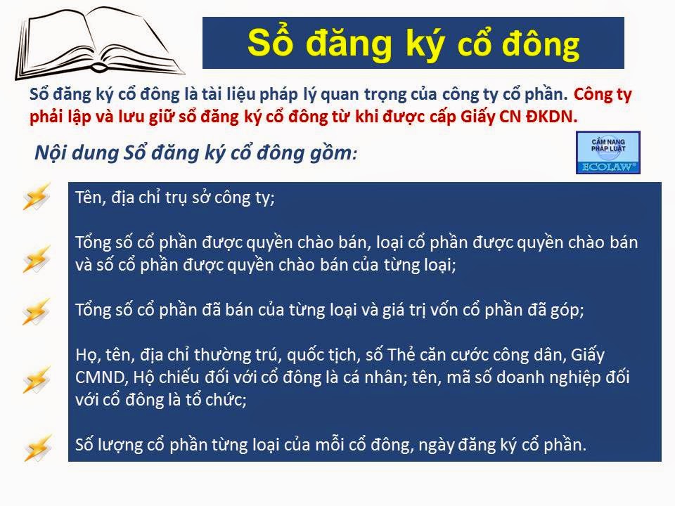 Tư vấn về sổ đăng ký cổ đông, sổ đăng ký thành viên công ty